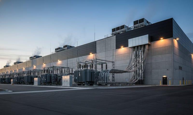 Data center infrastructure showing AI power demand